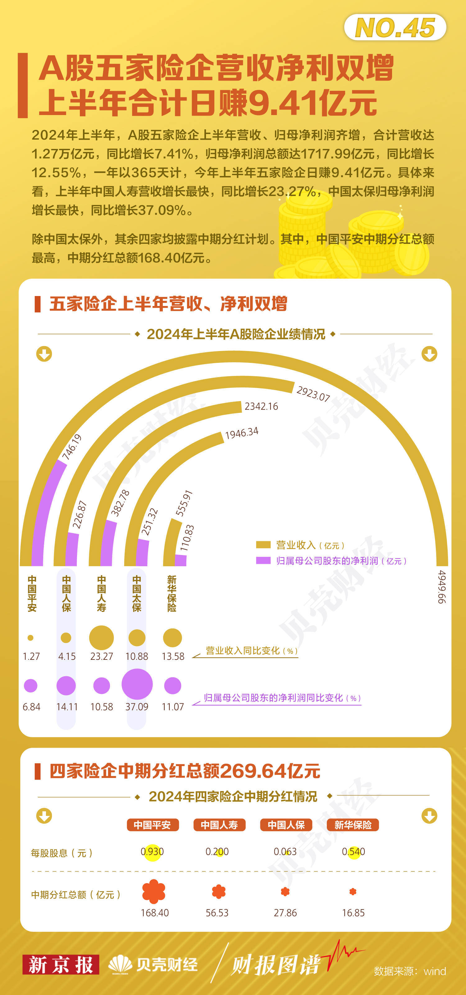 2024年A股五大险企保费收入齐增长，业绩亮眼